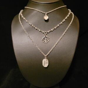 Estate Three Layered Glass Charms Necklace